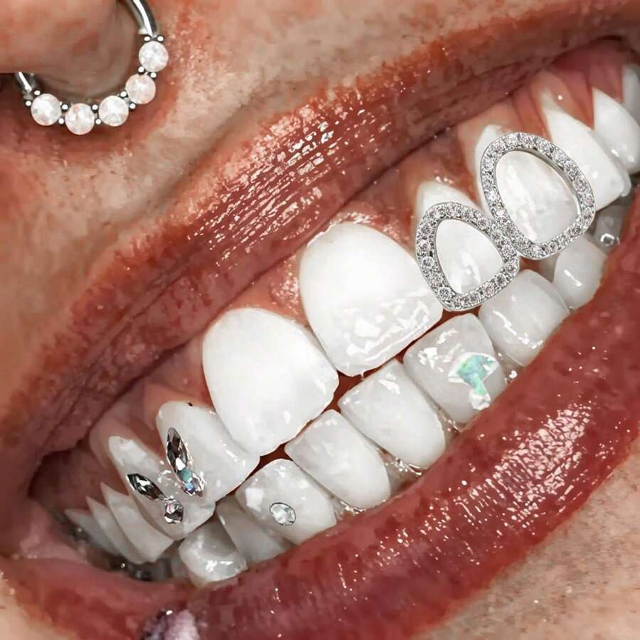 1PC/2PCS/4PCS/SET Noble Novel Design Single Rhinestone Tooth Decoration Hiphop For Women, Party Clubbing Gift For Valentine's Day, Dental, Teeth - 彩色 - 查看 1