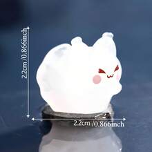 6pcs Cute Glow-In-The-Dark Cat Cat Little Ghost Figure For Miniature Landscape Ideas, DIY Decorative Accessories For Mini Table Decorations With A Size Of 2.2 Cm (0.866 Inches). - Multicolor - View 7