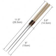 Local Shipping-Plating Chopsticks Moribashi Japanese Restaurant Chef's Traditional Garnishing Tweezers Made In Japan (6" Magnolia Handle) - Magnolia Handle - View 2