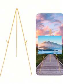 1PC 63" Easel Stand For Wedding Sign, Display Poster, Sign Poster Stand For Display, Display Easel Stand With Bag, Holds 5 Lbs,Easel Stand For Display, Foldable Portable Ground Easel For Wedding Banner And Poster Display Stand, Tabletop Easel Display Metal Tripod Party Favors Room Decor Bride Gifts Birthday Graduation Birthday Decorations Party Decorations Bachelorette Wedding Outdoor Decoration Summer Beach Back To School School Supplies