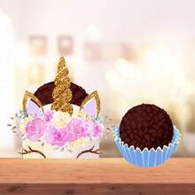 50 Forminhas Personalixadas Tema Unicórnio MF