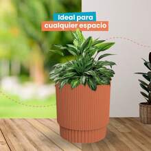 Maceta Circular Plástica 5 Litros Moderna Decoración Jardín - Naranja - Ver 7
