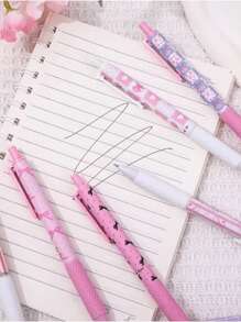 1/6pcs Ultra Dry Pink Gel Pen, Accurate 0.5mm, Smooth Writing, Suitable Forffices And Classrooms, Suitable Foreenagers And Adults, Suitable Forome And Classroom Education, Multi-Purpose Gel Pen Is Very Suitable Forear-End Examinations, A Set Of Gel Pens And Ball Pens, Holiday Appliances, Classroom Supplies, Children's Day Gifts