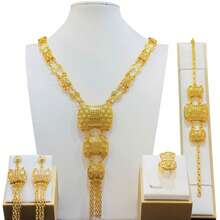 1 Piece Luxury Women's Jewelry Set - 5 Pcs Including Earrings, Necklace, Ring, Suitable For Bride, Wedding, Party, Events