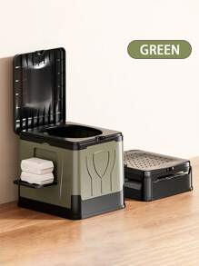 1Pc Camping Toilet, Portable Toilet For Adults, 14'' Camping Toilet With Lid, Camp Toilet With Holder, Portable Potty For Camping, Hiking, RoadTrip, Car, Tent, Truck Drivers