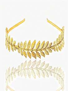 1 pièce Serre-tête en métal de style européen et américain à la mode avec feuille, accessoire de cheveux pour femmes, bandeau, cerceau de cheveux