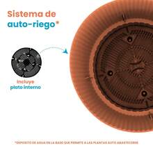 Maceta Circular Plástica 5 Litros Moderna Decoración Jardín - Naranja - Ver 5