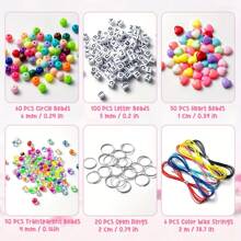 286 Pieces DIY Keychain Making Craft Set, Adjustable Alphabet Heart Clear Beads Keychain Supplies, Birthday Holiday Party Favors