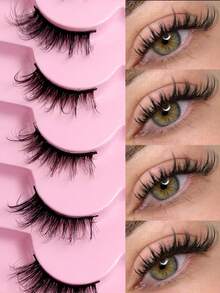 7 Pairs Rikuaild Natural Look Faux Eyelashes, Delicate Criss-Cross, Fluffy & Thick, Thicker At Outer Corners - Natural Lashes - View 2