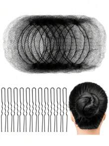 60pcs Black Elastic Hair Nets, Ladies Invisible Hair Nets/Hairnets, Suitable For Food Service, Ballet Buns, Sleeping, Flight Attendants, Nurses, Fine Net Bun Cover