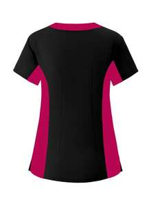 (Four-Piece Set) Scrubs Uniform Women's Running Matte Elastic Sports Nurse  Uniform Wash Clothes Work Clothes Breathable Scrub Shirt - Màu Hồng Tươi - Xem 6
