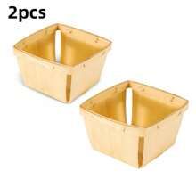 2pcs/5pcs, Wooden Gift Basket, Wooden Basket Square Wooden Gift Box, Wooden Berry Basket For Picking Fruits Or Arts, Crafts And Decorations, Christmas Wedding Birthday Party Picking Fruit Gift Box, Packaging Box, Candy Box, Chocolate Packaging Boxes, Party Favors, Birthday Decorations, Wedding Decorations, Party Supplies,School Supplies