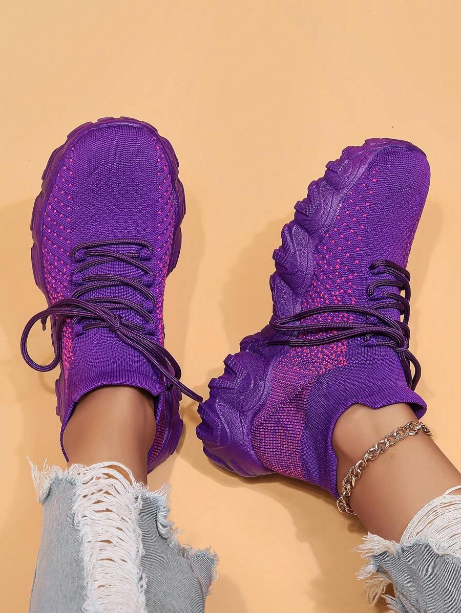 Women's Mesh Slip-On Sneakers, Korean Style Casual Outdoor Running Hiking Shoes, For Spring And Autumn