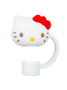 Sanrio 1 pezzo Coperchi per cannucce in PVC di Hello Kitty e Kuromi di Sanrio - Dispenser di cannucce da bere riutilizzabili con motivi cartoni animati e coperchi per bicchieri