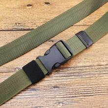 KUDYP Plus Size Thick & Long Casual Elastic Canvas Belt, Durable & Stretchy, Plastic Buckle, Suitable For Casual, Street, Spring/Summer/Autumn/Winter, Available In 3.0cm Narrow And 3.8cm Wide Versions, Unisex For Students, Military Training, Outdoor, Hiking