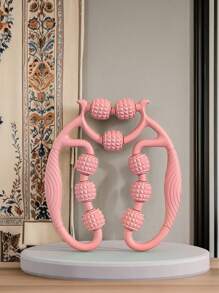 1 pièce Outil de massage et d'étirement des jambes à 9 roues, rouleau masseur à anneaux multicolores pour la relaxation musculaire, convient pour le yoga et après l'entraînement