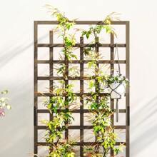 Wooden Trellis Planter, Raised Beds For Garden With Wheels And Drainage Holes, Privacy Screen Planter Box To Grow Vegetables, Herbs And Flowers For Garden, Patio, Deck, Natural