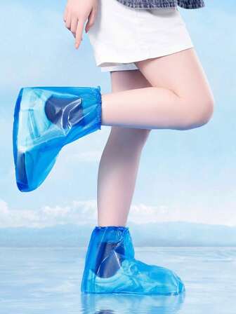 一次性雨鞋套，防水防滑加厚透明中筒脚套，适合户外夏季降温、沙滩、旅行