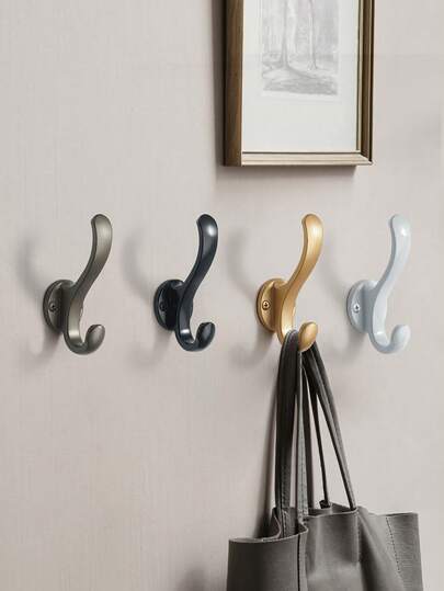Retro Wall Mounted Coat Hook Rack With Screws, Heavy Duty Suction Cup Wall Hook For Kitchen, Bathroom, Metal Hangers, Single Clothes Hanging Hook For Entryway, Coat Cabinet, Wall Mounting
