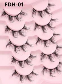 5 Pairs 3D Cat Eye Elongating Oblique Eyelashes, Reusable Natural Eye Makeup, Cross Design Natural Thick Curly Fluffy Multi-Layer Soft Lightweight Fox Eye Synthetic Eyelashes, Suitable For Daily Wear And Dates