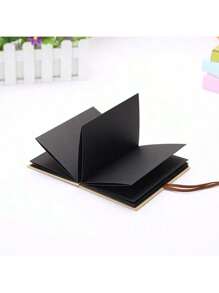 1pc 2025 Graduation Photo Album Scrapbook, For Room Decor, Photo Card Clips, Kpop Album Photo Cards, Gift For Boyfriend, Black Cowhide Paper Pages, 7"X5", 17 Folding Pages, DIY Notebook, Wedding Anniversary Memories, Travel, Guest Book, Christmas, Party, Guestbook, Birthday, Valentine's Day Gift