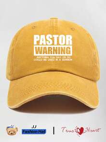 1 件男士时尚“PASTOR”主题复古棒球帽，休闲可调节户外卡车司机太阳帽，日常通勤棒球帽，户外运动日常穿着，派对度假，情人节送给父母和情侣的完美礼物