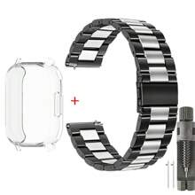 Hülle + Edelstahl Metalarmband kompatibel mit Redmi Watch 5 Active Band, TPU weiche Hülle Bildschirmschutz kompatibel mit Redmi Watch 5 Lite Metallarmband