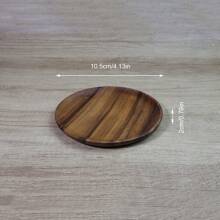1pc Circular Wooden Tray, Rosewood Design, Fruit/Snack/Condiment Dish, Rustic Style
