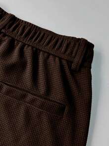 1 件格子梭织面料短裤，华夫格纹理，夏季