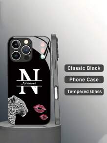 1 carcasă de telefon personalizabilă din sticlă securizată cu 26 de litere, compatibilă cu Samsung Galaxy S24/S25 Ultra, 14 Ultra/Redmi Note 13 Pro Plus, 17 Pro Max/16 Pro/15/14 Plus/13 Pro/12 Pro Max/11/XS Max/8/7/6 Plus, cadou de afaceri de înaltă calitate, ideală pentru lideri, prieteni, părinți, iubiți, iubite