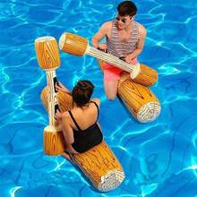 2pcs/4pcs Durable PVC Inflatable Water Raft Set (Adult Size) - Wood Grain Design, Quick Inflation, Suitable For Pool Parties, Beach Leisure, Lakeside Activities, Team Water Sports And Summer Fun Accessories