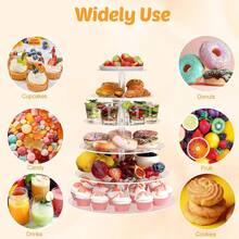 1pc Acrylic Transparent Cupcake Stand, 6-Tier Cake Display Rack, Round Acrylic Dessert Table Display, Cupcake Tower Display, Suitable For Party, Wedding, Graduation - Transparent - View 4