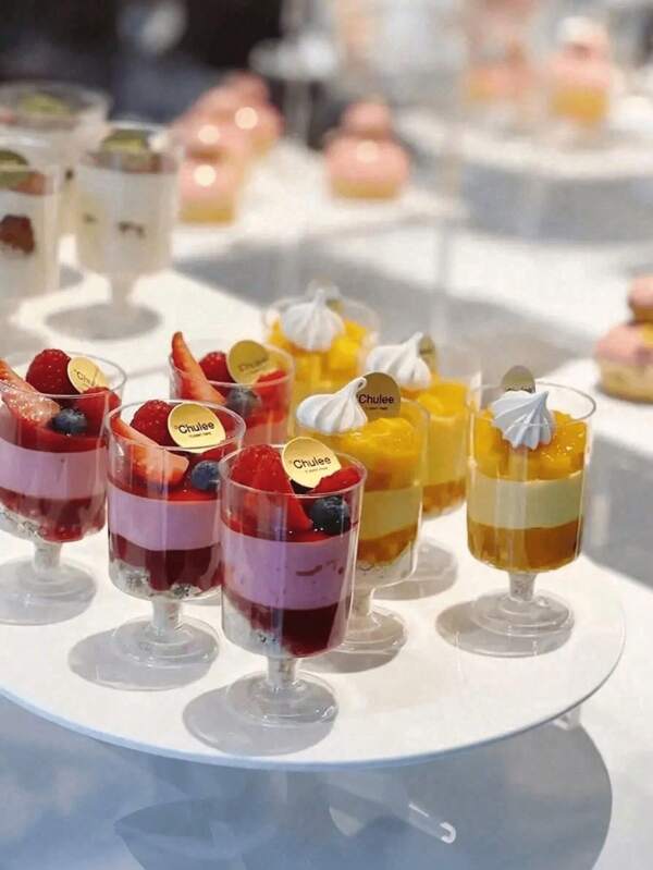 5/10/20 Stück Set mit 5 Oz Mini klaren Kunststoff Dessertbechern (ohne Löffel), transparente Kunststoff Dessertbecher, runde Kunststoff Dessertkelche, ohne Löffel, Eisbecher, Mousse-Becher, Pudding-Becher, hohe Gläser, Likörkelche, Dessertbecher, für Partys, Hochzeiten, Geburtstage und Feierlichkeiten