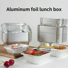 Disposable Aluminum Foil Tin Foil Tray Disposable Food Container Aluminum Foil Takeaway Box For Packaging, Baking  Roasting