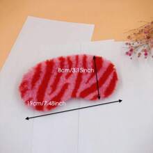Pink Zebra Print Plush Eye Mask, Breathable Silk-Like