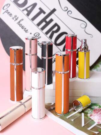 1PC 5ML/10ML Mini Synthetic Leather Refillable Perfume Bottle Empty Spray Bottles, Made Of Quality Artificial Leather, Portable Perfume Atomizer Suitable For Men & Women,