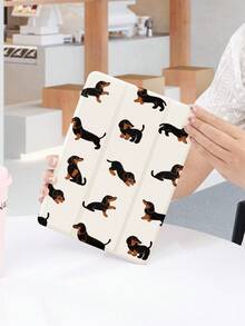 Dog 1 件可爱小狗设计平板电脑保护壳，兼容 iPad 10.2 英寸、iPad Pro 11 2021/2020/10th Gen、iPad Mini 4/5/6、Galaxy Tab A8 10.5 英寸 2022、Matepad 10.4/Tab，带铅笔槽，防摔，平板电脑支架保护壳 - 彩色 - 查看 4