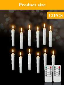 6 piezas de luces de velas sin llama con forma de cono LED, luces intermitentes a pilas con control remoto y temporizador, aptas para fiestas de cumpleaños, hogar, habitación, Halloween, decoración navideña, fiestas de vacaciones, reuniones