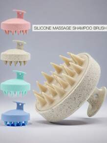 Strohbürste mit Zähnen zur Kopfhautmassage, multifunktionale runde Silikon Handkämme zum Haare waschen (geringfügiger Farbunterschied zwischen Bild und tatsächlichem Artikel)