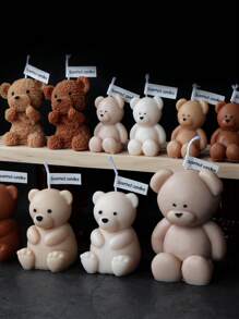 3D Cute Bear Silicone Candle Mold DIY Seated Bear Animal Handmade Candle Mold Soap Gypsum Epoxy Handicraft Making Supplies Creative Gifts Home Decoration Holiday Gifts Candle Making Lovers
