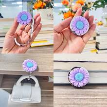 3D Chrysanthemum Foldable Hook, Portable Desk-Side Bag Hanger, Craft Accessory, Multi-Use Decorative Purse Holder For Office Desk, Home Table, Dorm Room And Kitchen Counter, Compact Lightweight Travel-Friendly Hook For Handbags, Backpacks, Shopping Bags And Umbrellas, Elegant Floral Design Gift Idea For Birthday, Bridal Shower, Wedding, Halloween Party, Thanksgiving Gatherings And Christmas Stocking Stuffer, Easy Carry Clip-On Organizer For Everyday Convenience - Multicolor - View 2