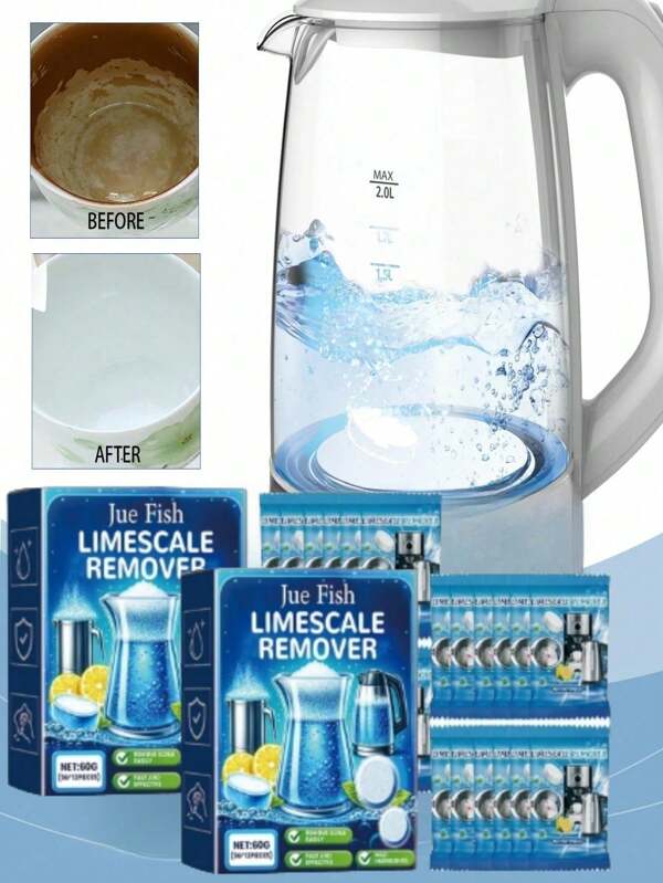 Multi-Purpose Descaling Effervescent Tablets, Water Scale Cleaning Fizzers For Electric Kettles And Scale Removal Tablets