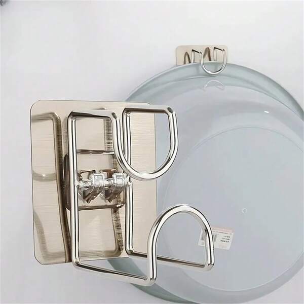 1/2 piezas ganchos colgantes de acero inoxidable para lavabo del baño - Sin necesidad de taladrar, organizador montado en la pared, diseño elegante que sostiene múltiples lavabos y barras de toalla
