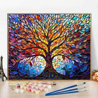 Kit de pintura por números para principiantes adultos - Lienzo de 20"x 16". Incluye dibujo, pintura, 3 pinceles y pigmentos de colores. Pintura al óleo estilo de cuento de hadas por números.