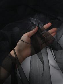 1/2 件黑色薄纱背景窗帘、背景窗帘、婚礼悬垂、装饰背景布、透明背景布、浪漫黑色窗帘、婚礼派对装饰、订婚仪式用品、生日派对用品、摄影背景装饰、迎婴派对装饰、性别揭秘派对用品、节日派对装饰、拍照道具、家居装饰、房间装饰