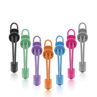 1 par de cordones elásticos tipo slouchy con hebilla, cordones sin atar estirables de 3mm de ancho