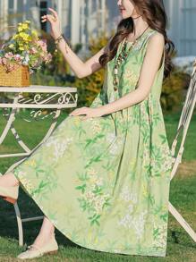 New Summer Casual Printed Elegant Mid-Length Women Dress