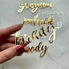 1pc Premium Acrylic Name Plate, Custom Name Design, Elegant Cursive Script, Suitable For Restaurant, Room Decor, Home Decor, Baby Christening, Mother's Day, Father's Day, Graduation, Birthday, Children's Day, Party Gift, Custom Gift - Multicolor - View 1