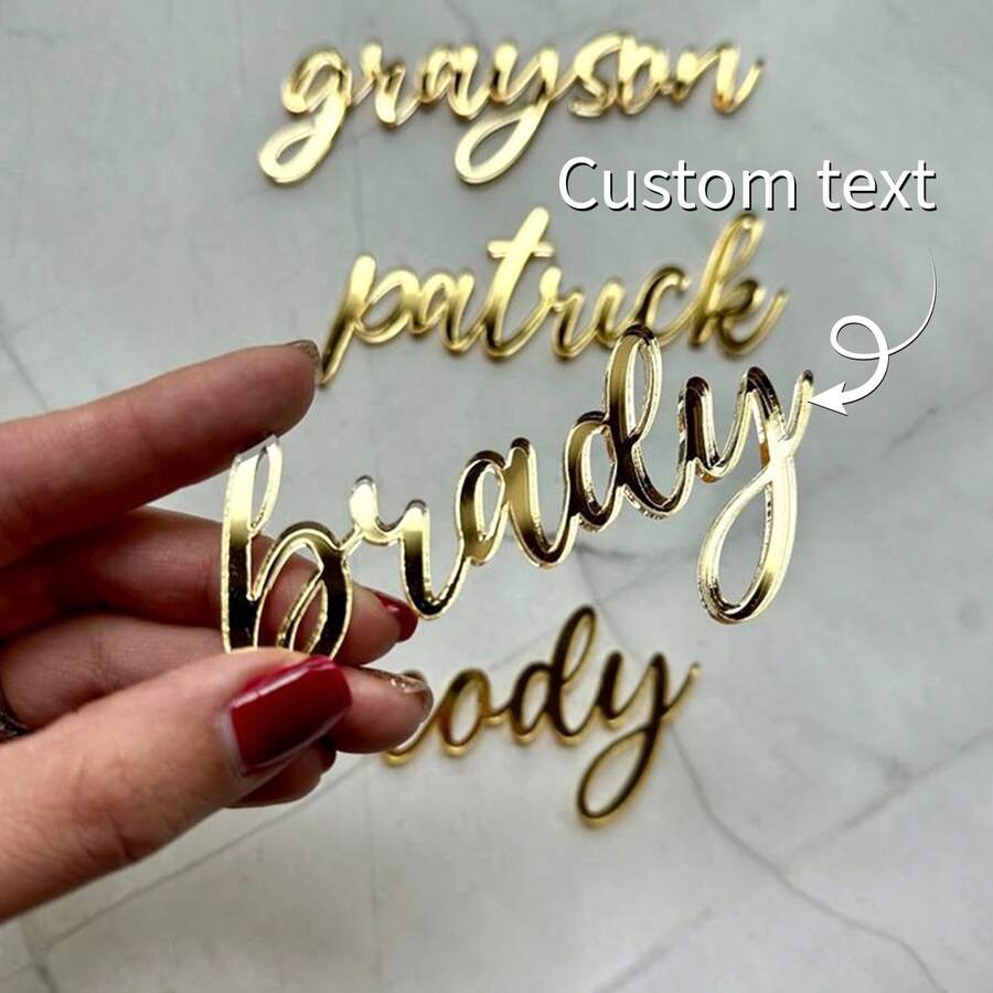 1pc Premium Acrylic Name Plate, Custom Name Design, Elegant Cursive Script, Suitable For Restaurant, Room Decor, Home Decor, Baby Christening, Mother's Day, Father's Day, Graduation, Birthday, Children's Day, Party Gift, Custom Gift - Multicolor - View 1