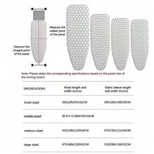 1 pieza Funda universal para tabla de planchar con borde elástico, resistente a las manchas, acolchado grueso de algodón, protección contra el calor de la plancha, funda para la mesa de planchar - Blanco y Negro - Ver 3